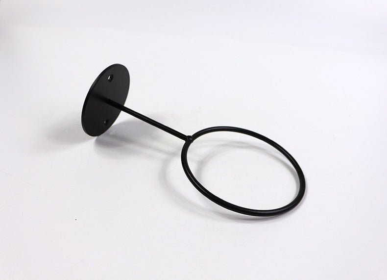 Bollhållare för vägg – svart stål (inklusive svarta skruvar)