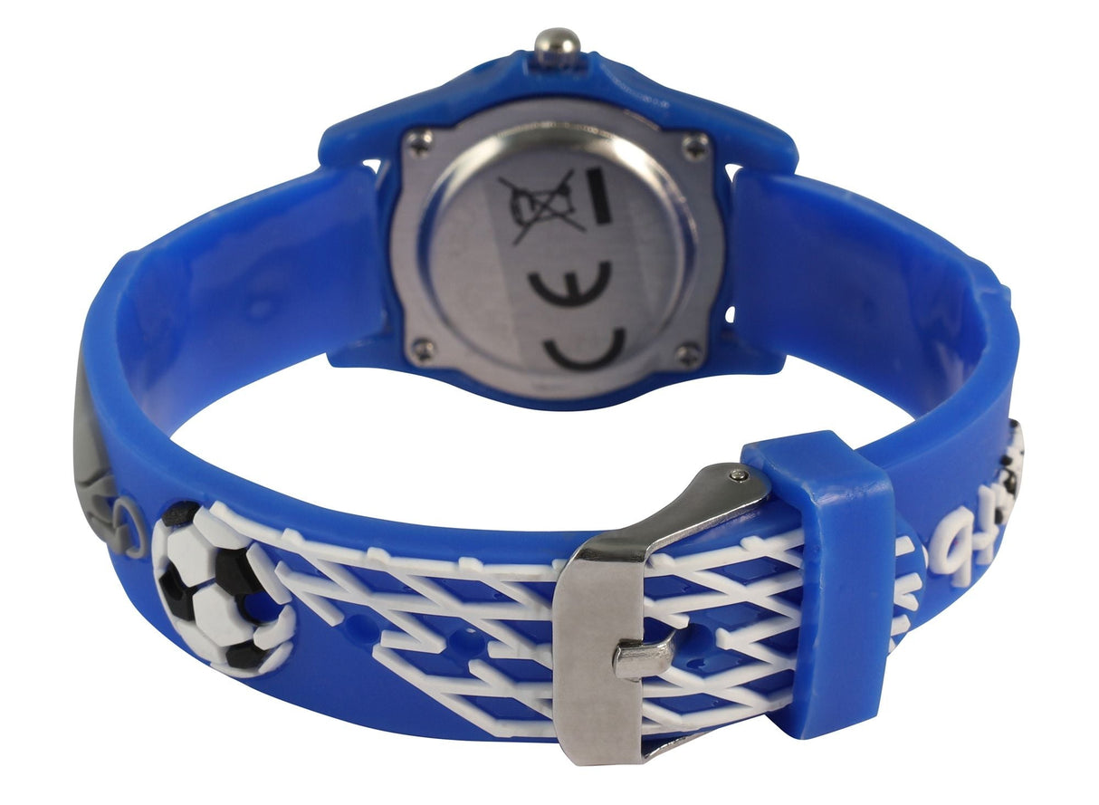 Børneur med fodboldmotiv – Blå - Lukaki.dkBørneur med fodboldmotiv – Blå