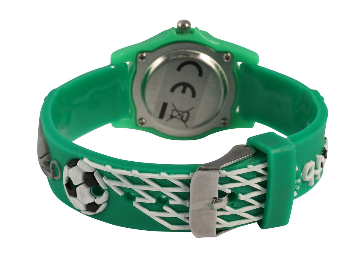 Børneur med fodboldmotiv – Grøn - Lukaki.dkBørneur med fodboldmotiv – Grøn