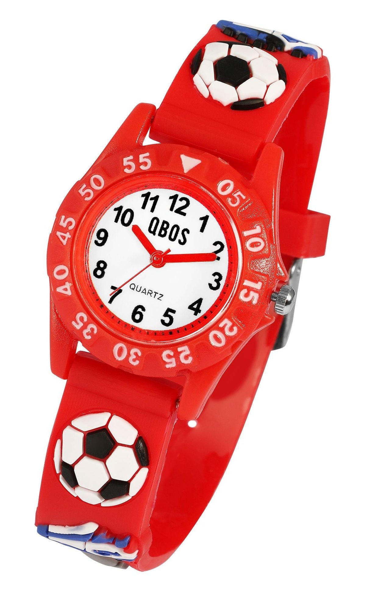 Børneur med fodboldmotiv – Rød - Lukaki.dkBørneur med fodboldmotiv – Rød