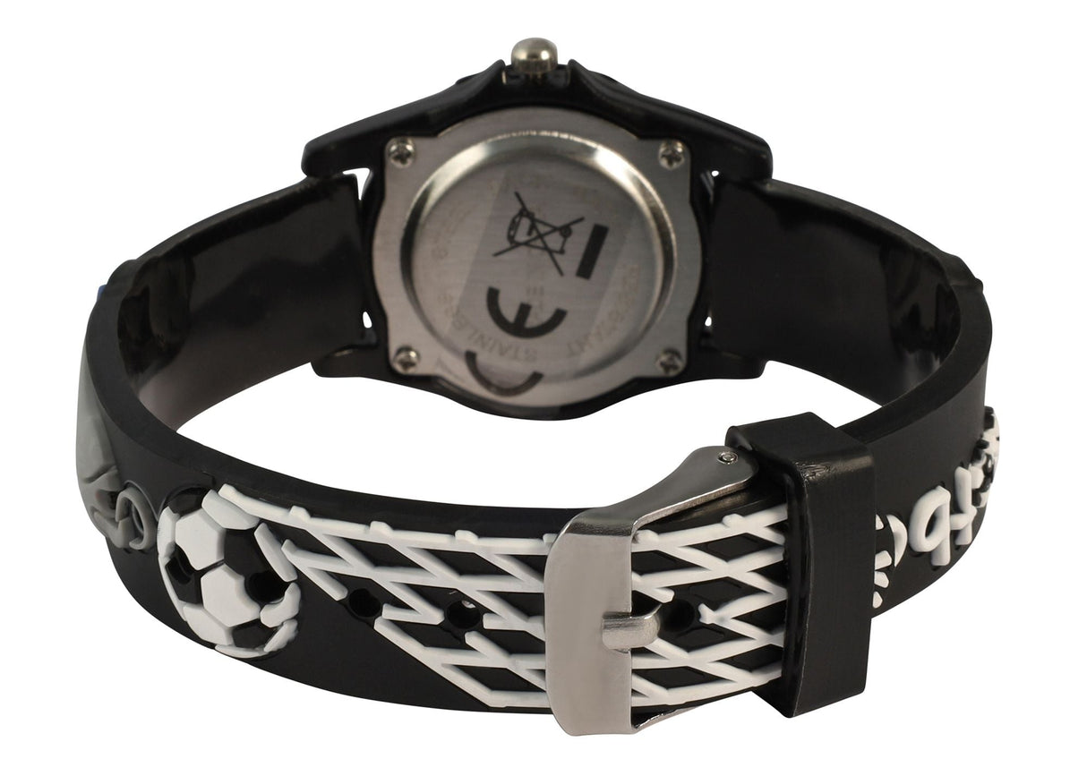 Børneur med fodboldmotiv – Sort - Lukaki.dkBørneur med fodboldmotiv – Sort