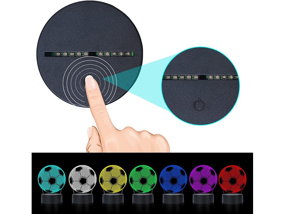 Fodbold lampe 3D (Kabelfri / kan oplades) - Lyser i 12 farver - Lukaki.dkFodbold lampe 3D (Kabelfri / kan oplades) - Lyser i 12 farver