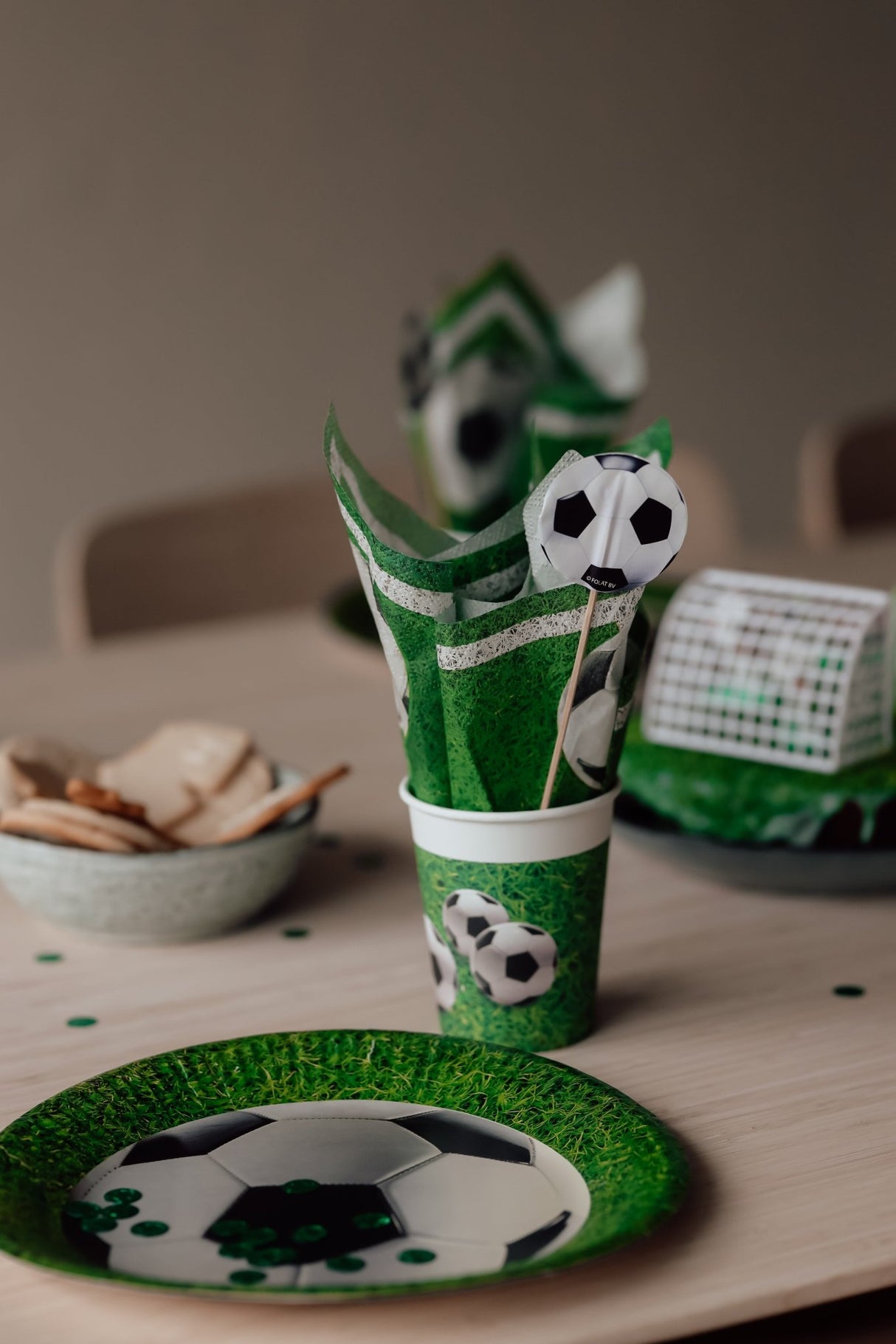 Fodboldservietter – 20 stk. – Grønt fodboldtema – 33x33 cm - Lukaki.dkFodboldservietter – 20 stk. – Grønt fodboldtema – 33x33 cm
