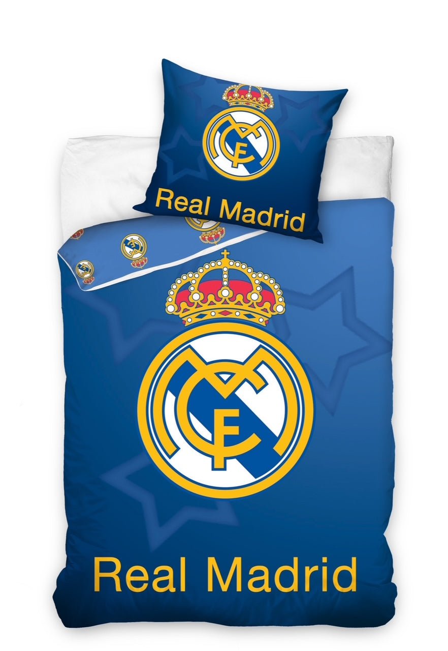 Real Madrid sengetøj i 140x200 cm med vendbart design i bomuld