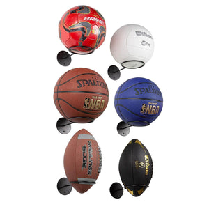 Bollhållare för vägg – svart stål (inklusive svarta skruvar)