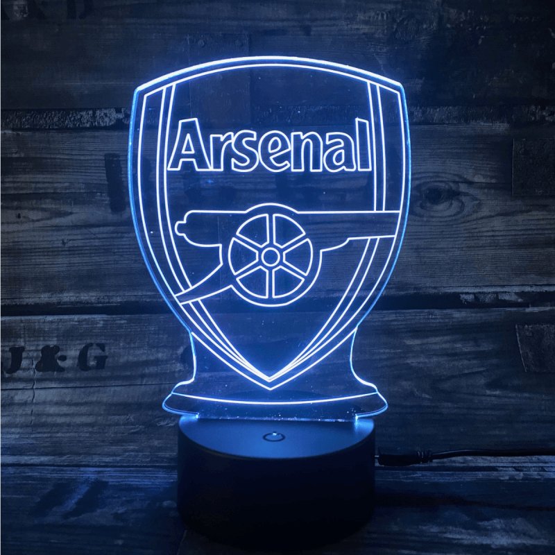 Arsenal 3D Fodbold lampe - Lyser i 7 farver - Lukaki.dkArsenal 3D Fodbold lampe - Lyser i 7 farver