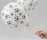 Fotbollsballonger inkl. ballongpinnar - 6 st.