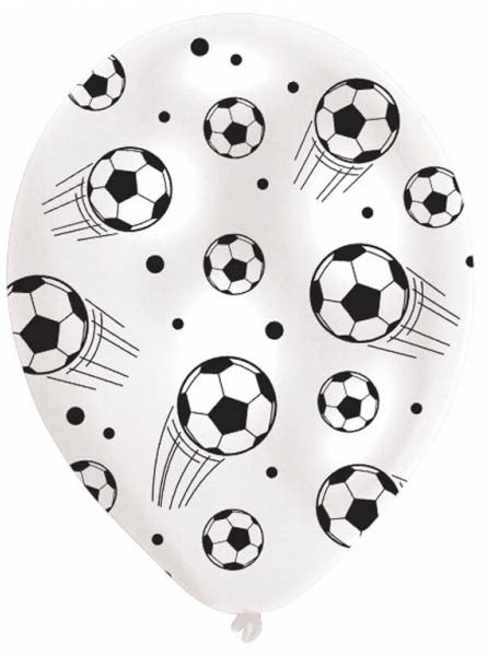 Fotbollsballonger inkl. ballongpinnar - 6 st.