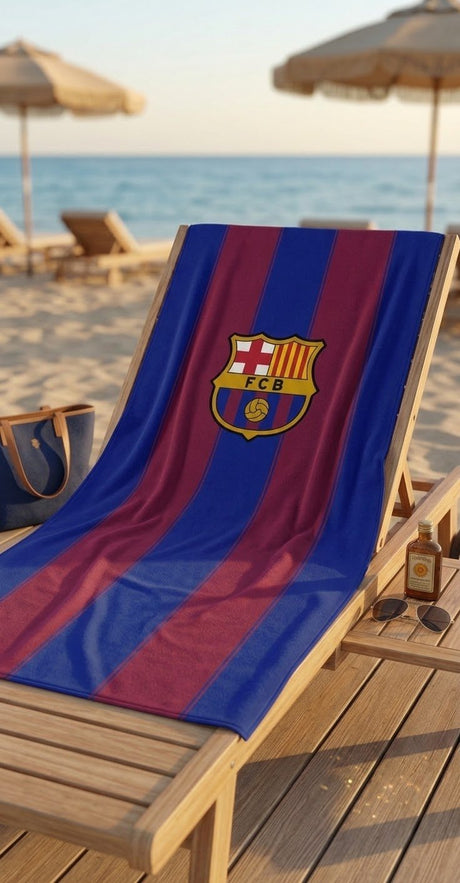 FC Barcelona håndklæde - 100% bomuld - 70x140 cm - Lukaki.dk