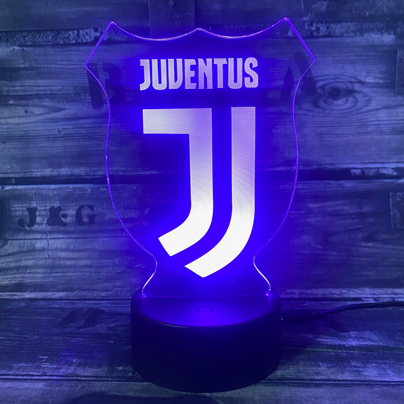Juventus 3D fotbollslampa - Lyser i 7 färger
