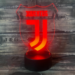Juventus 3D fotbollslampa - Lyser i 7 färger
