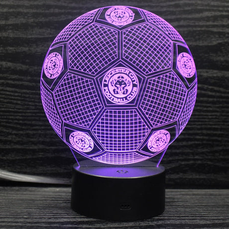 Leicester 3D fotbollslampa - Lyser i 7 färger