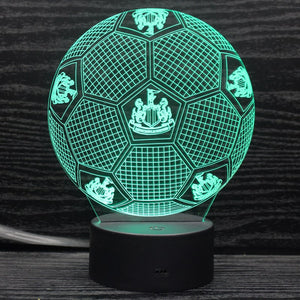 Newcastle 3D fotbollslampa - Lyser i 7 färger