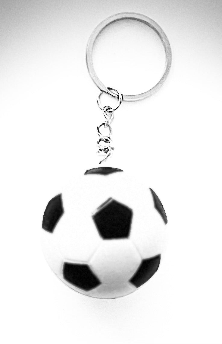 Nyckelring med fotboll, svart/vit - 1 st.