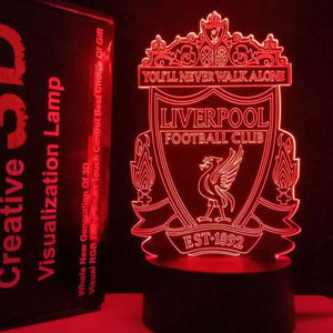 Liverpool 3D Fodbold lampe - Lyser i 7 farver - Lukaki.dkLiverpool 3D Fodbold lampe - Lyser i 7 farver