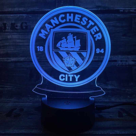 Manchester City 3D Fodbold lampe - Lyser i 7 farver - Lukaki.dkManchester City 3D Fodbold lampe - Lyser i 7 farver