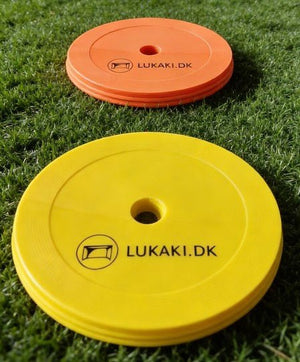 Flade markeringskegler med holder – 30 stk. i orange og gul - Lukaki.dkFlade markeringskegler med holder – 30 stk. i orange og gul