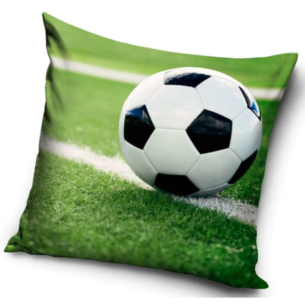 Kuddfodral, fotboll på gräs - 40x40 cm.