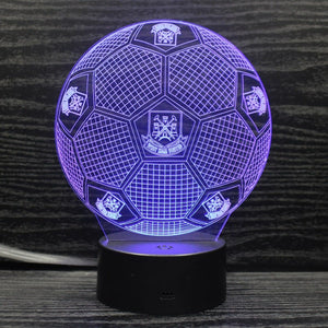 West Ham 3D Fodbold lampe - Lyser i 7 farver - Lukaki.dkWest Ham 3D Fodbold lampe - Lyser i 7 farver