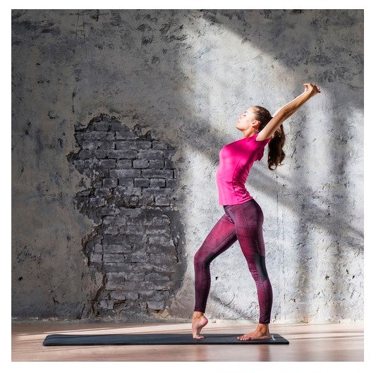 Yoga / Fitness matta, svart - 180x60x1 cm.