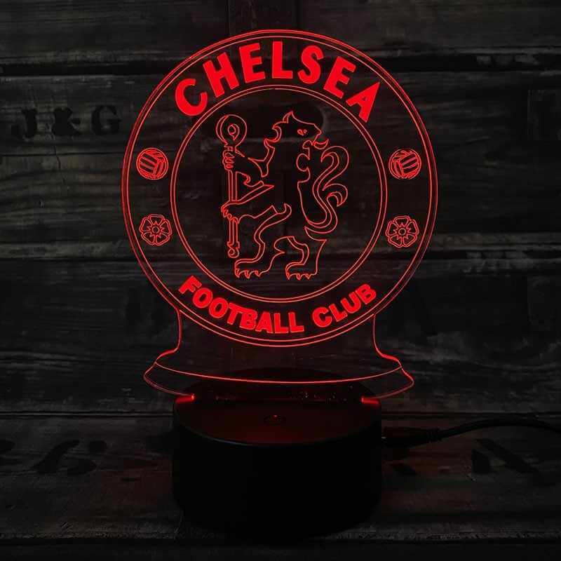 Chelsea 3D fotbollslampa - Lyser i 7 färger
