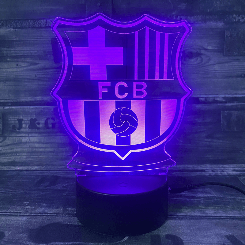 FC Barcelona 3D fotbollslampa - Lyser i 7 färger