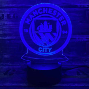 Manchester City 3D fotbollslampa - Lyser i 7 färger