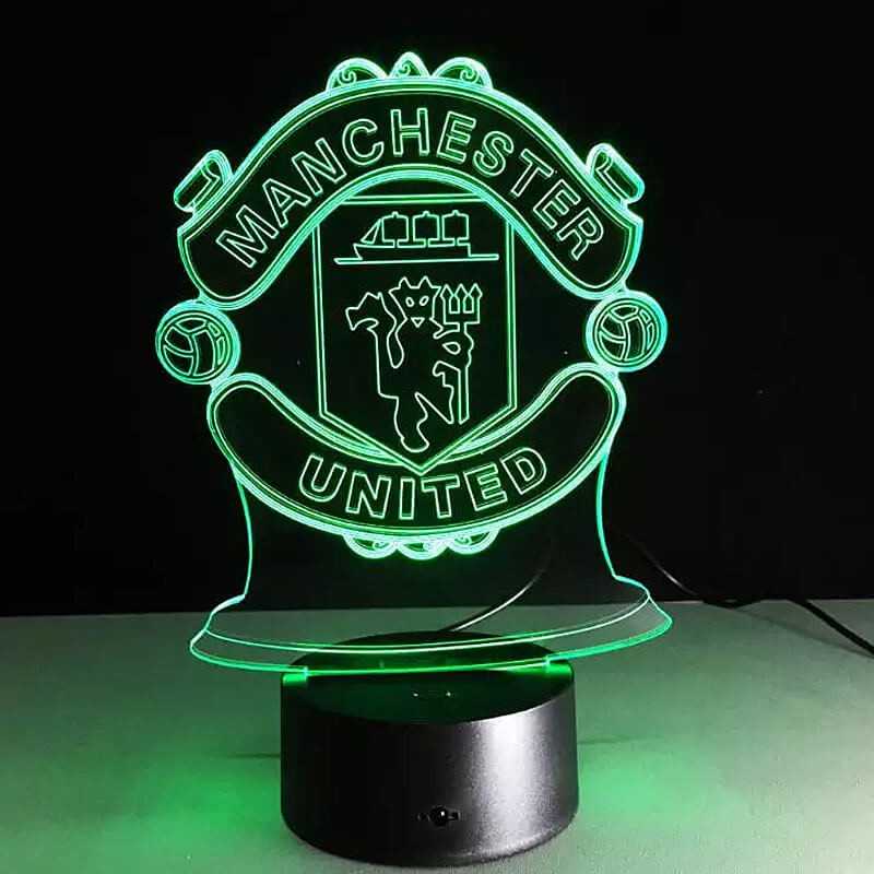 Manchester United 3D fotbollslampa - Lyser i 7 färger
