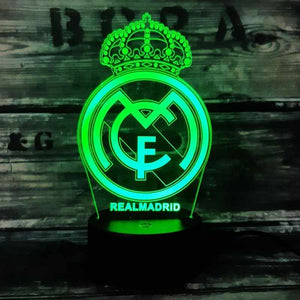 Real Madrid 3D fotbollslampa - Lyser i 7 färger