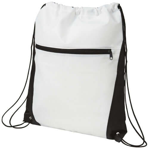 Gymväska/ryggsäck med 2 fack (vit/svart)