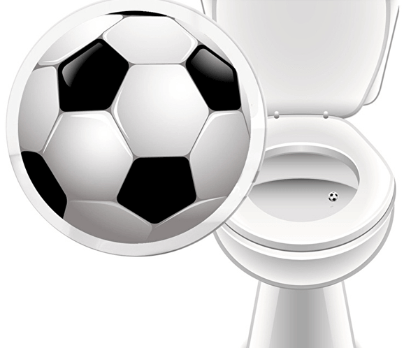 Toalettklistermärke, fotboll - 5 st.